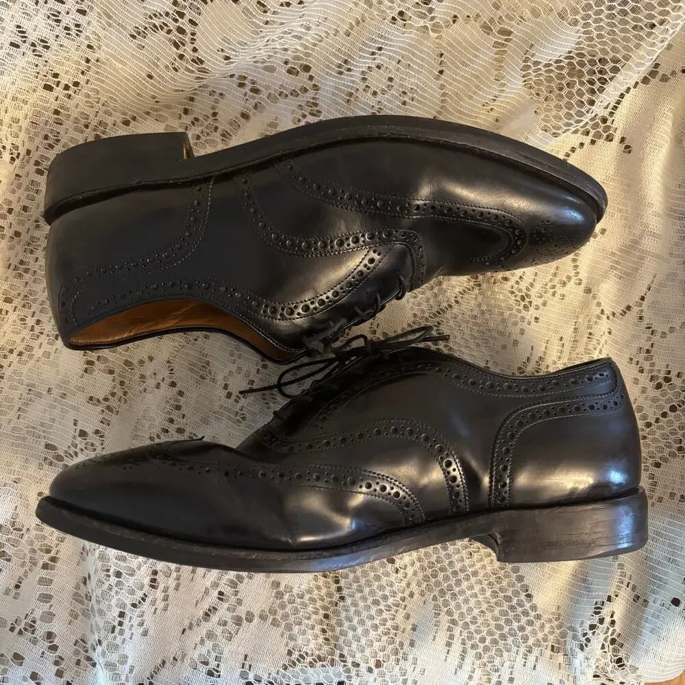 Johnston & Murphy Men's US 10.5 Black Waverly Wingtip Oxford Dress Shoes